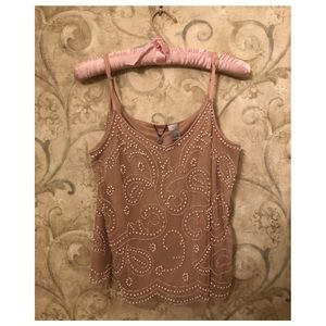 Boutique Embellished Dusty Rose Top